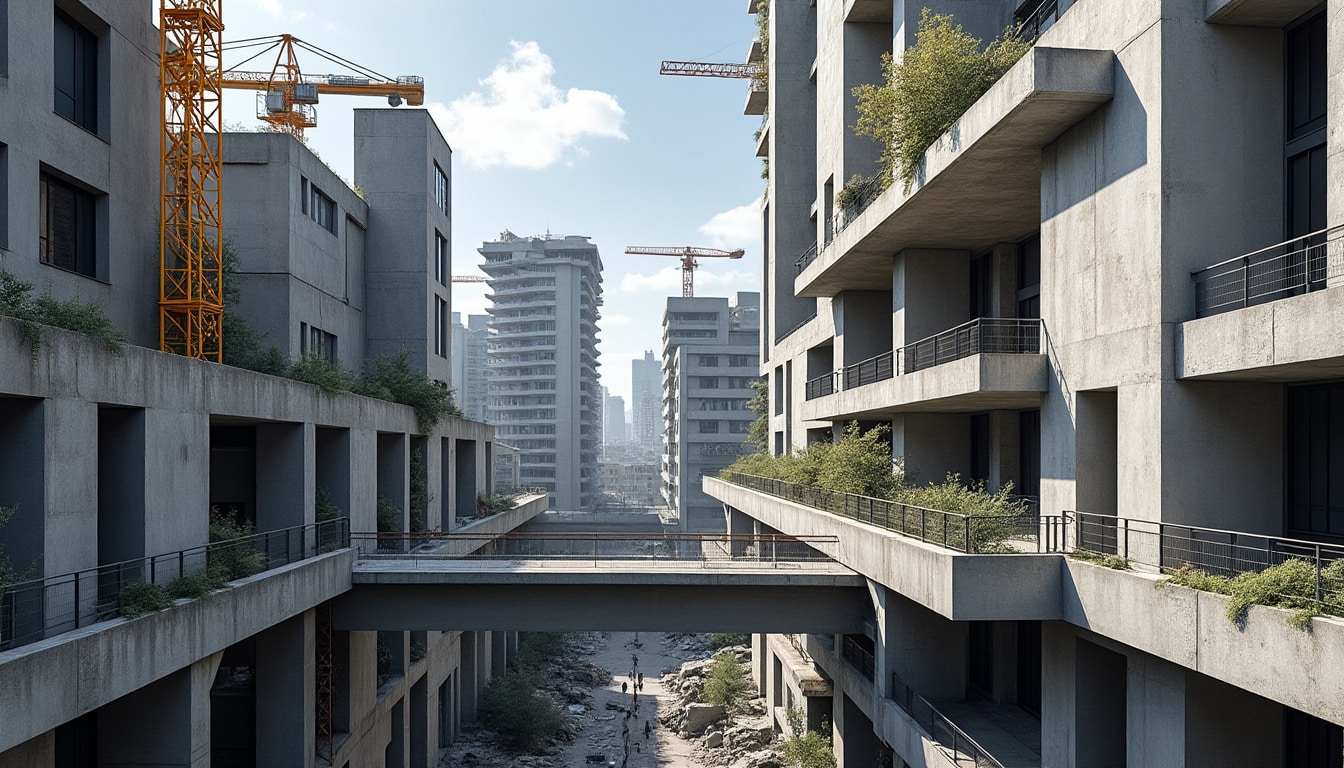 explorez comment les contraintes de la reconstruction urbaine ont influencé la diffusion des courants architecturaux brutalistes, un style marqué par l'usage du béton brut et des formes massives.