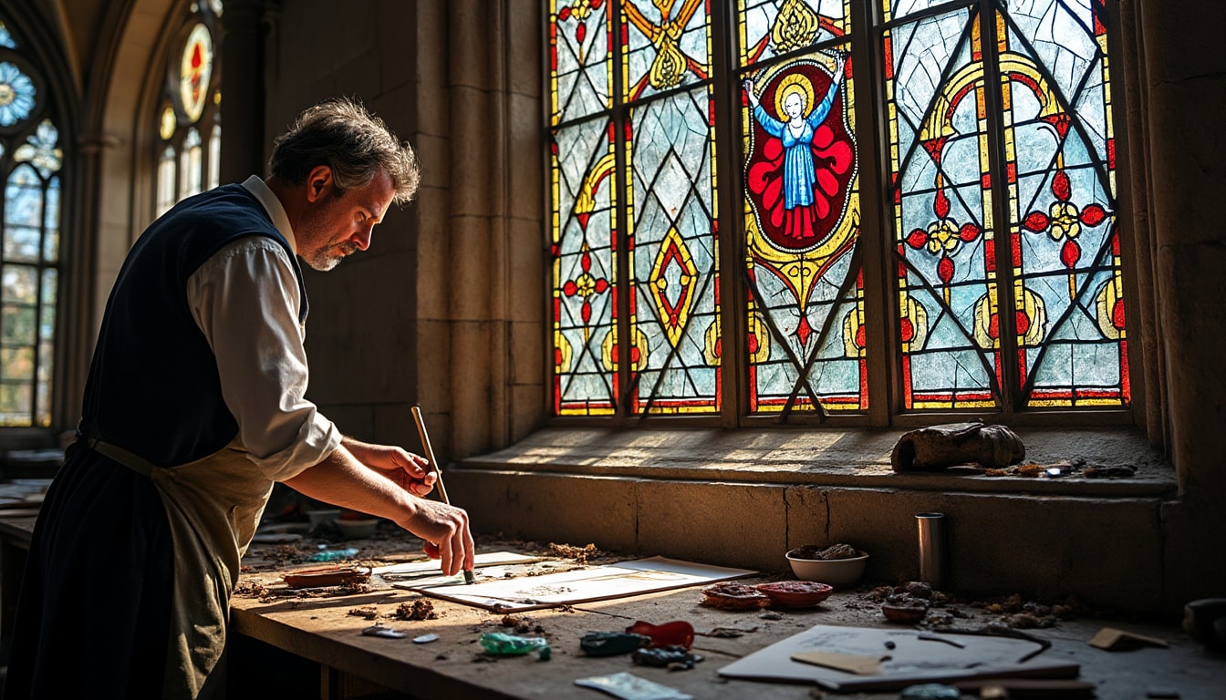 découvrez la restauration minutieuse des vitraux gothiques altérés, réalisée par l'expertise passionnée des maîtres verriers pour redonner vie à ces trésors historiques.